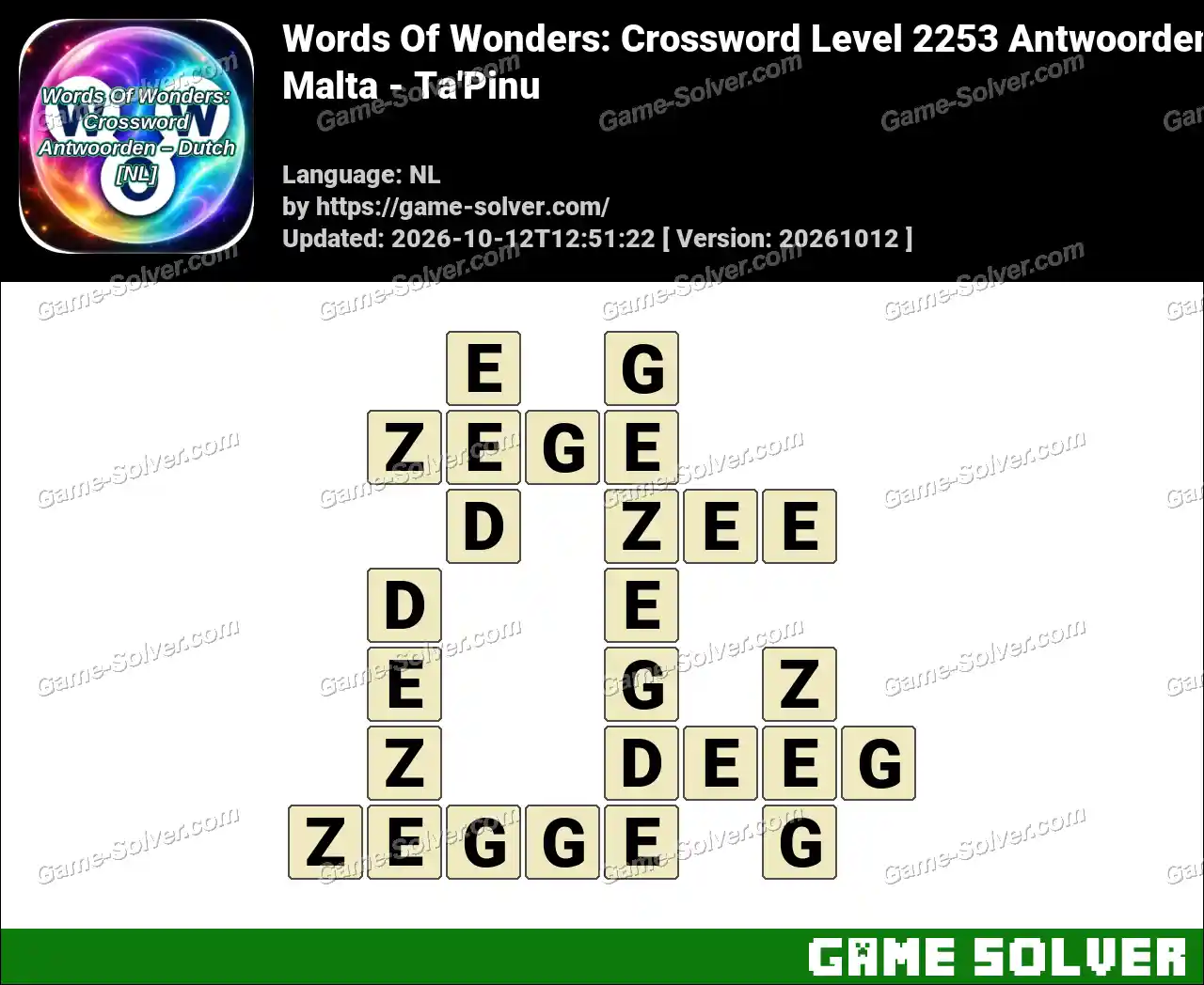 Words Of Wonders: Crossword Level 2253 Antwoorden – Malta – Ta’Pinu